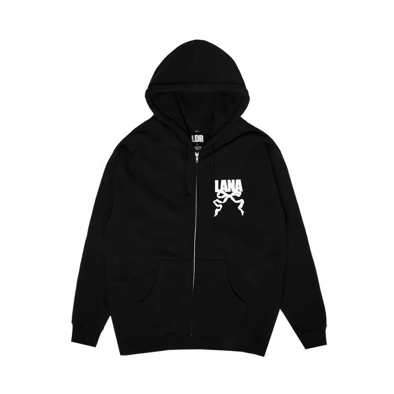 LANA愛用！B EMBLEM PILE ZIP HOODIE Lana Del Rey Logo Black Zip-Up Hoodie – Lana Del Rey Official Store